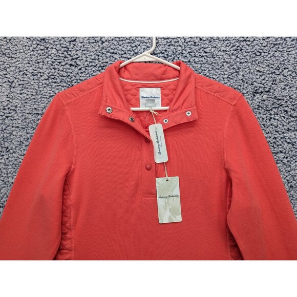 Tommy Bahama Aruba Linen Hybrid Sweater Jacket Womens M Preppy Golf Salmon Pink - Picture 3 of 13
